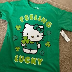 Hello Kitty Green 'Feeling Lucky' Kids T-Shirt